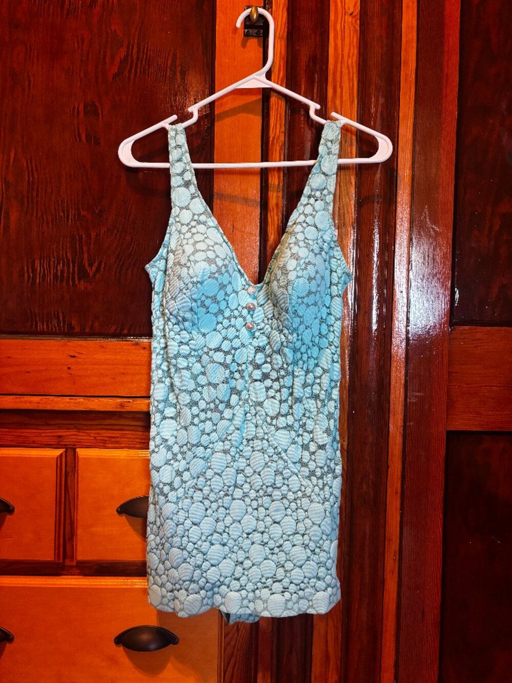 Vintage Turquoise Catalina Inc. One Piece Pinup Swimsuit Size 16